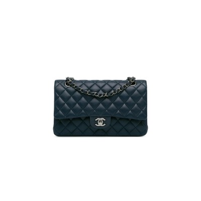 CHANEL BLUE MEDIUM CLASSIC LAMBSKIN DOUBLE FLAP BAG A01112 (25*15*6cm)